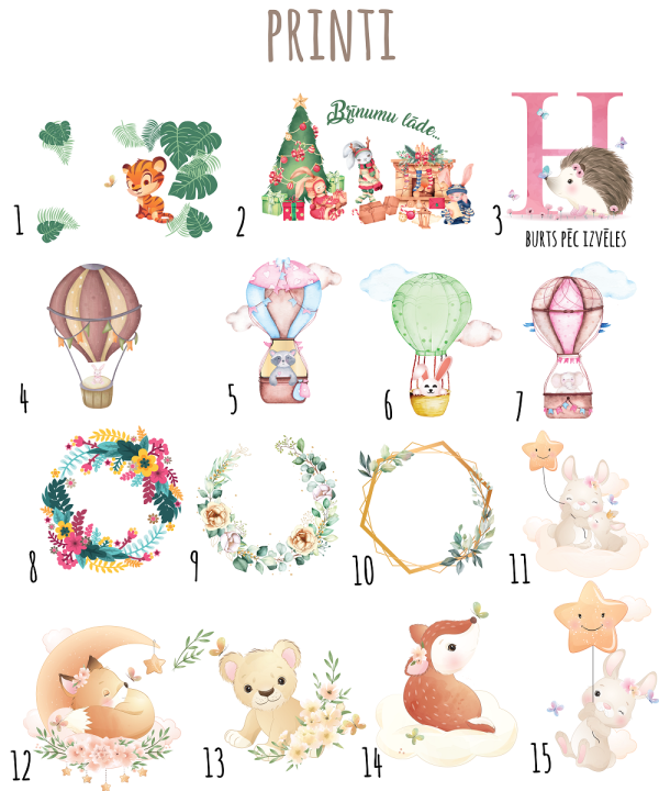 Koka lāde ar krāsainu printu