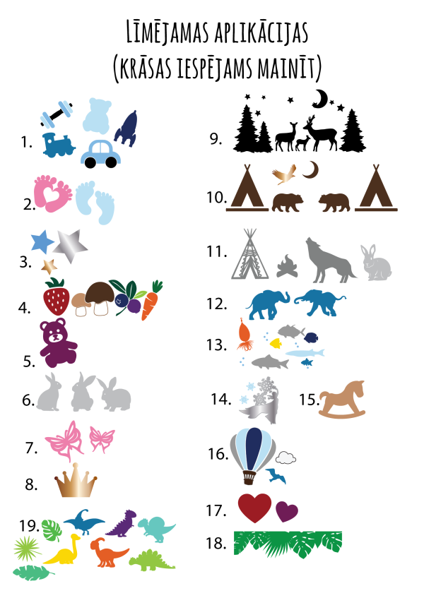 Mazā lāde ar krāsainu printu un aplikācijām