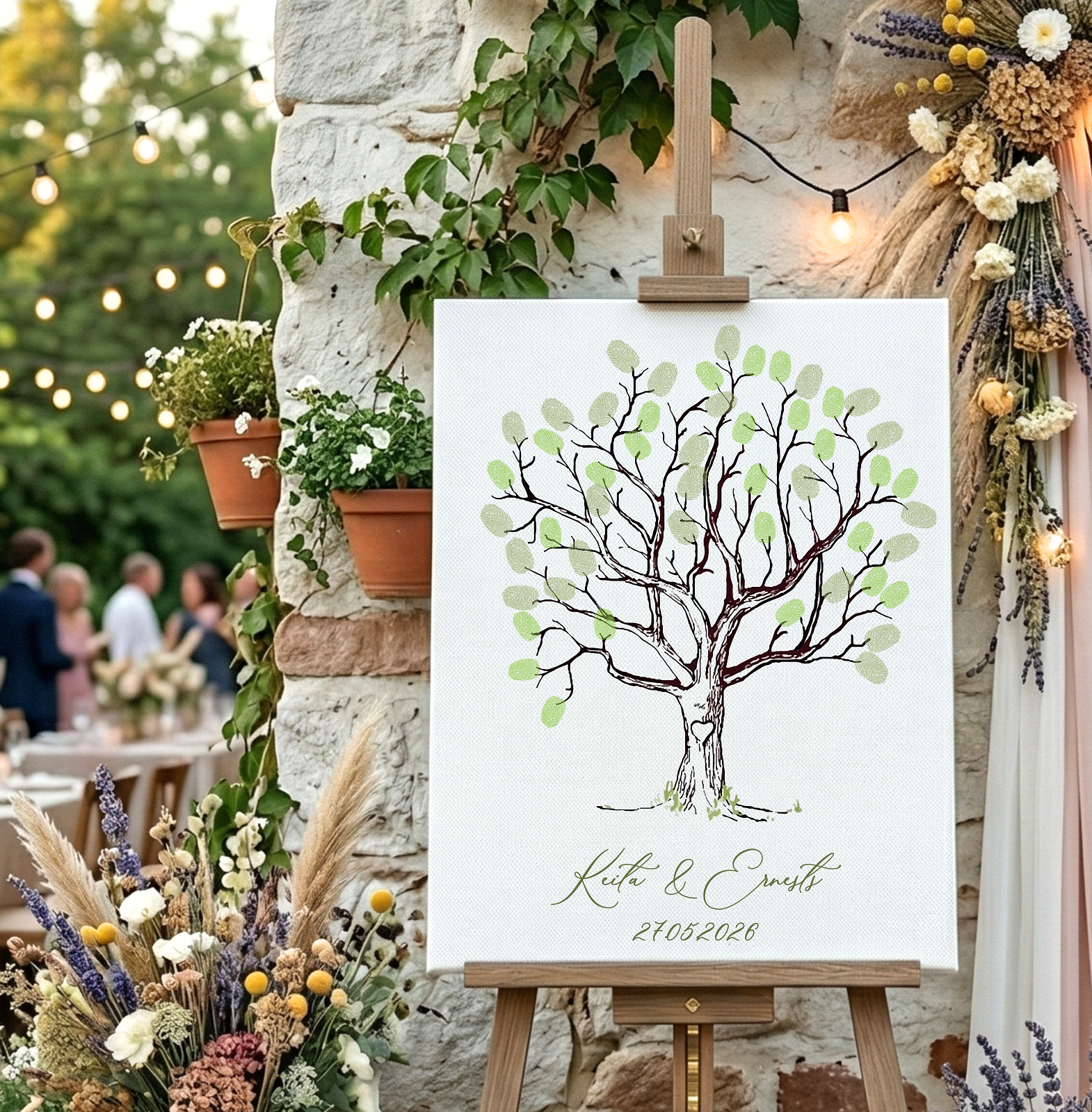 Kāzu dekors - Aktivitāšu koks viesiem