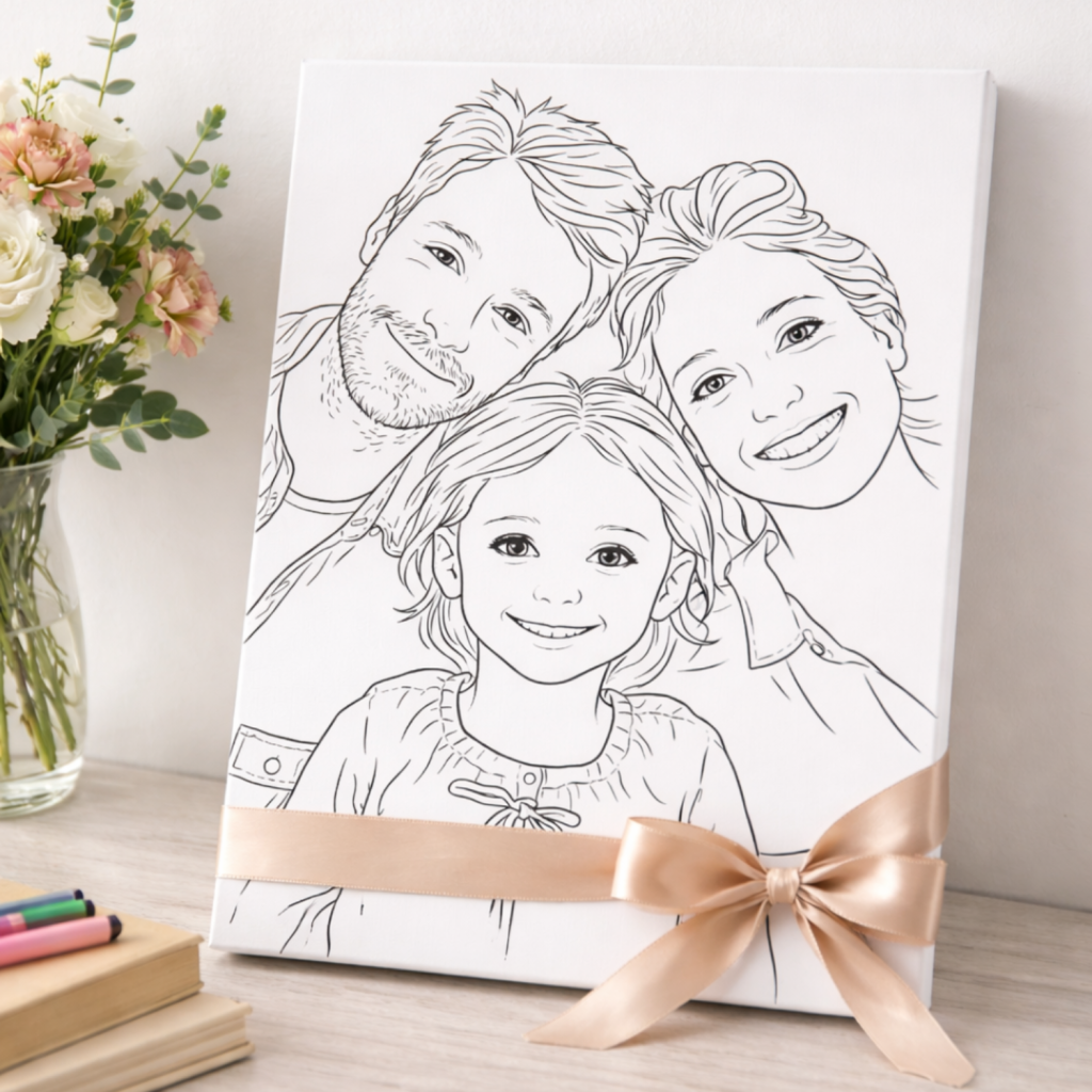 Mīļa dāvana - Personalizēta krāsojamā kanva no jūsu bildes
