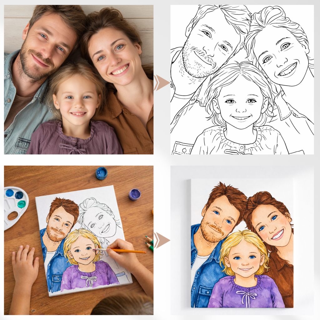 Mīļa dāvana - Personalizēta krāsojamā kanva no jūsu bildes