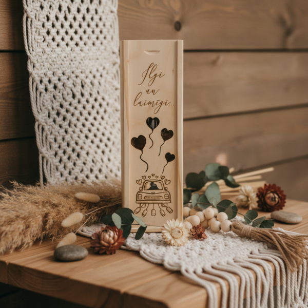 Personalizēta vīna kaste ar gravējumu