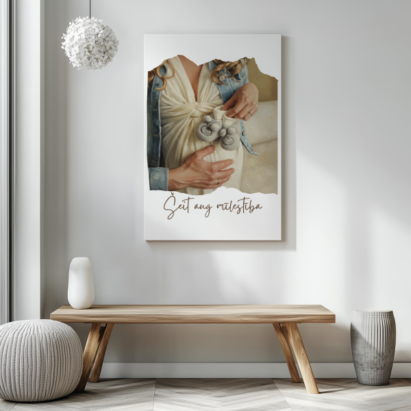 Mīļa dāvana - kanva ar uzrakstu (eļļas gleznas stilā)