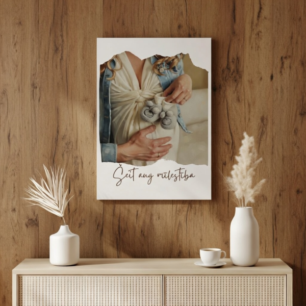 Mīļa dāvana - kanva ar uzrakstu un bildi eļļas stilā